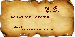 Neuhauser Benedek névjegykártya